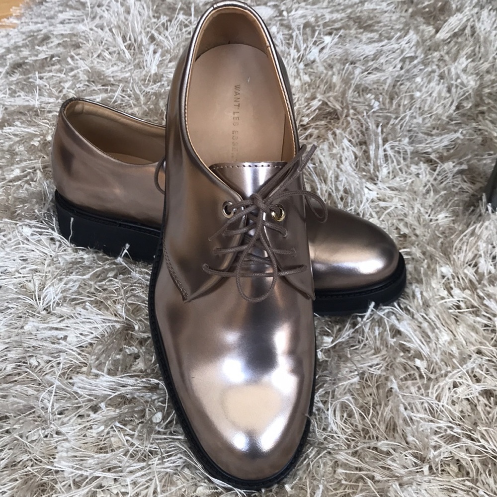 WANT LES ESSENTIALS metallic shoes